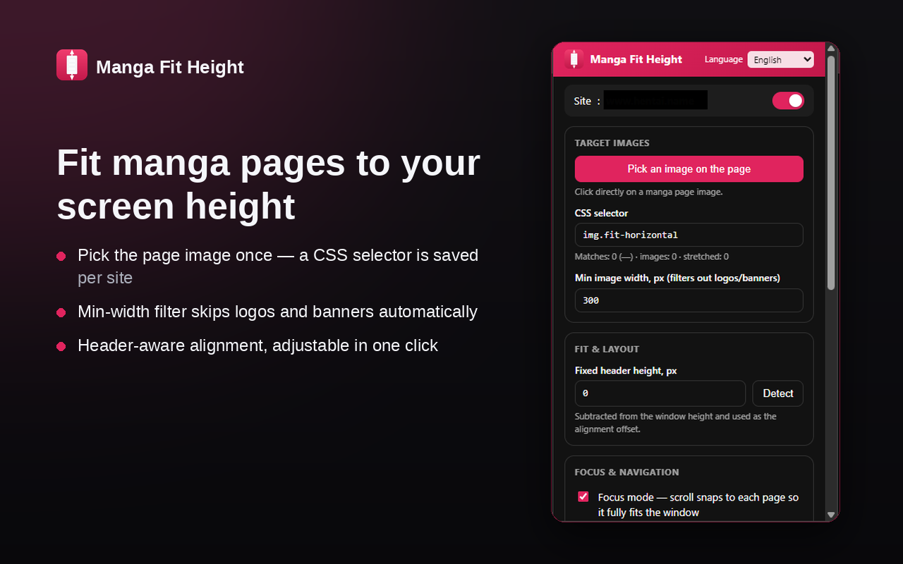 Setup: pick an image and fit to height